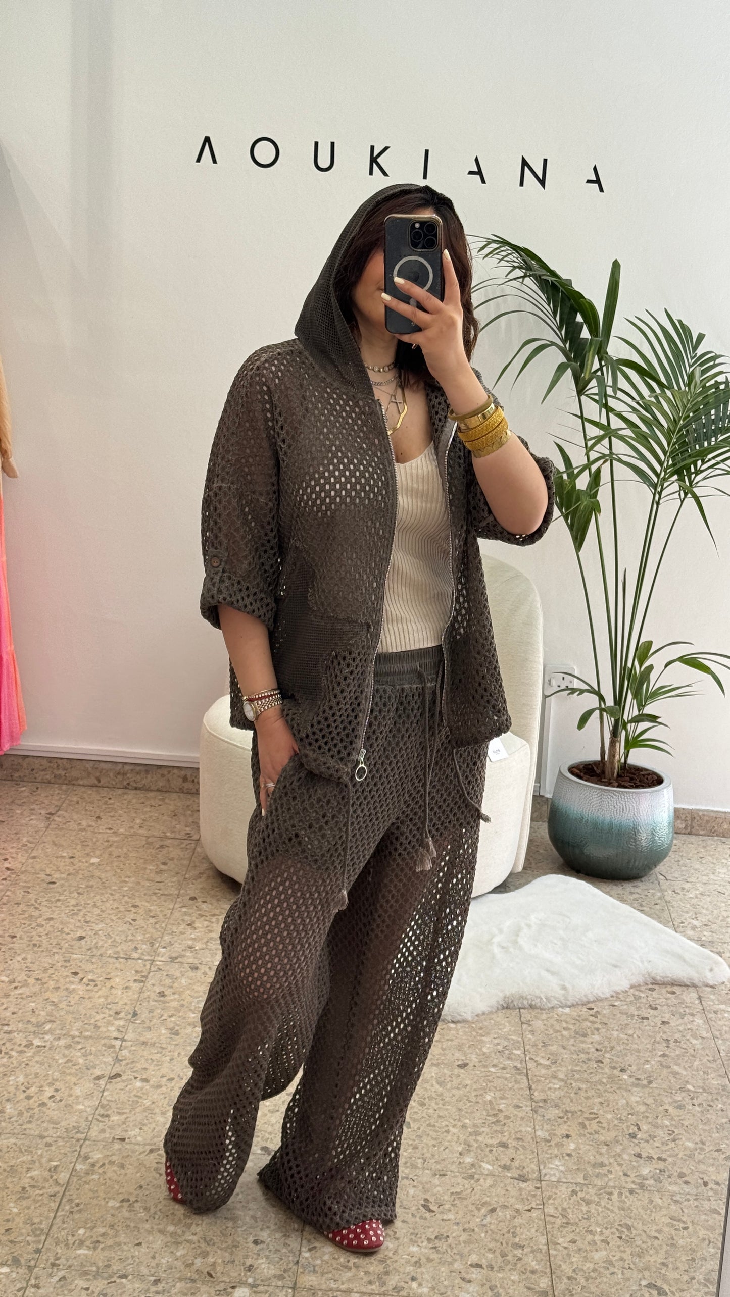 Fishnet Set in Brown