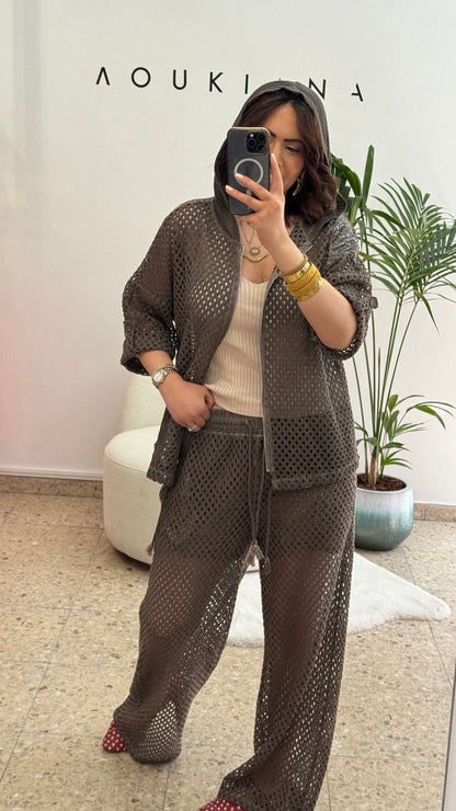 Fishnet Set in Brown