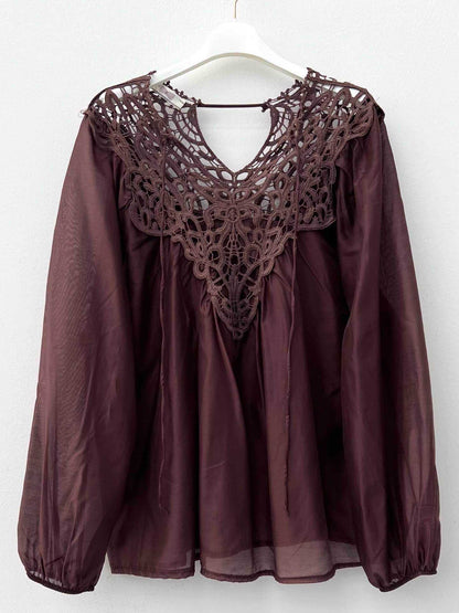 Top with Lace in Bordeaux