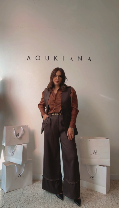 Suit Vest Set in Dark Brown