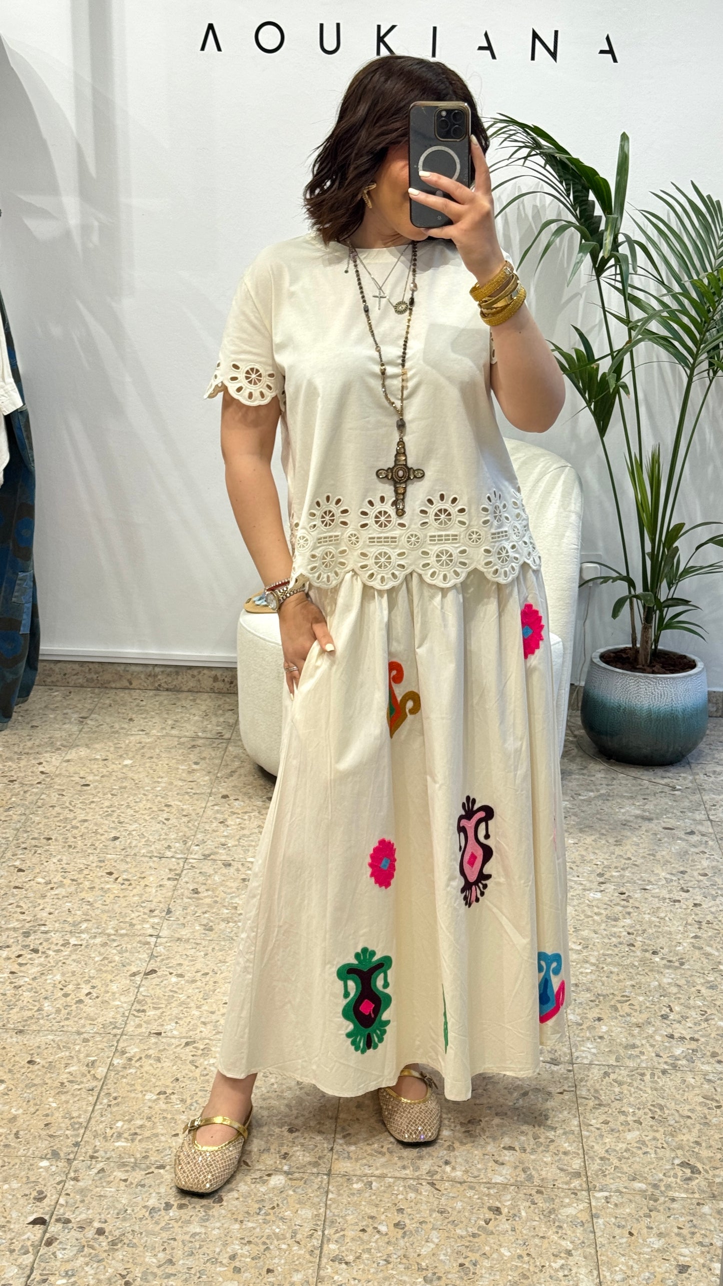 Spring Maxi Skirt in Cream