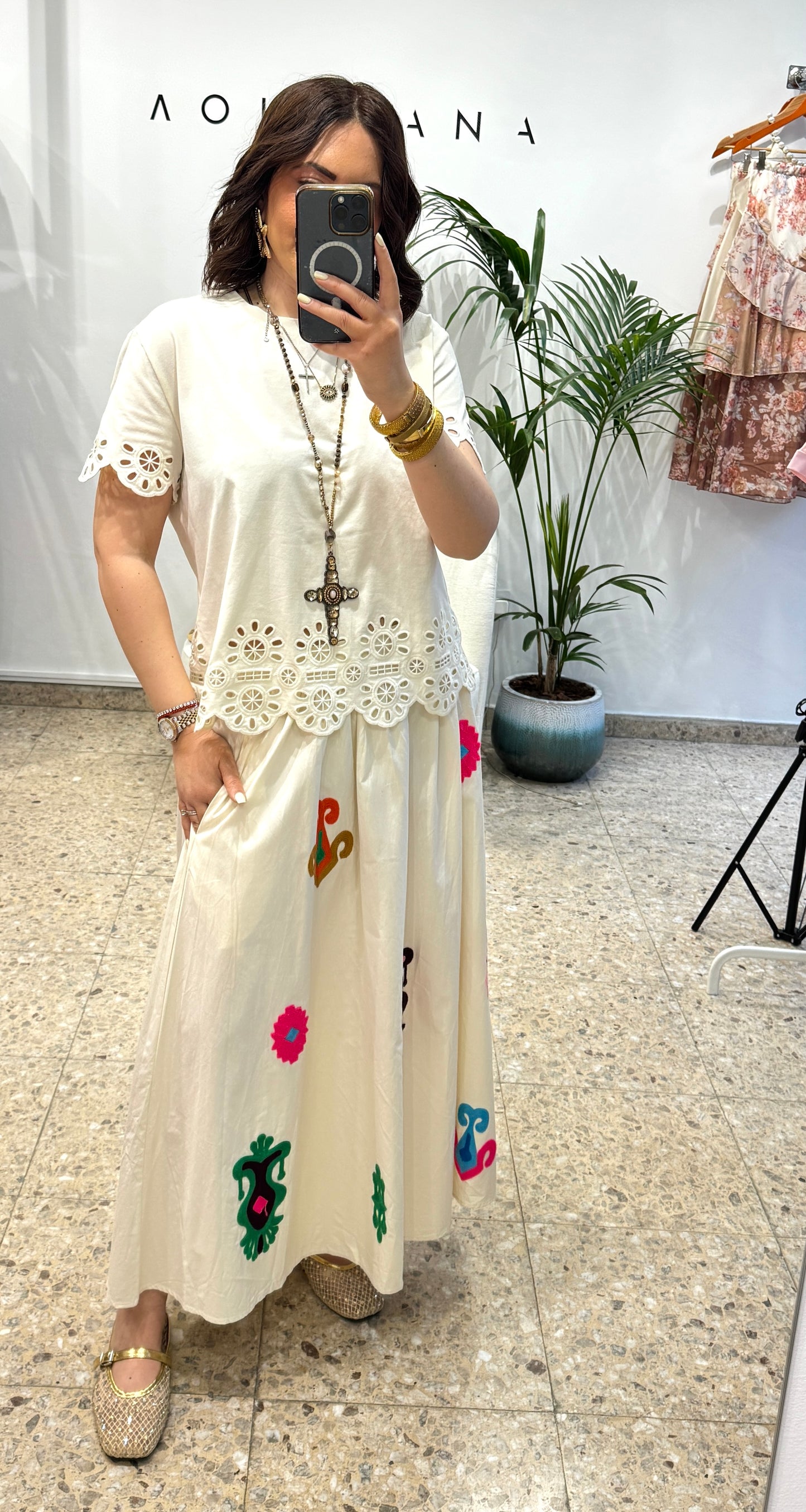 Spring Maxi Skirt in Cream