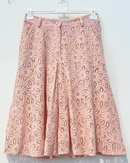 Lace bermuda in Pink