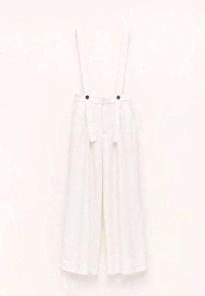 Suspender Jumpsuit in White