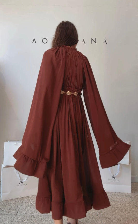 Midi Dress in Brown