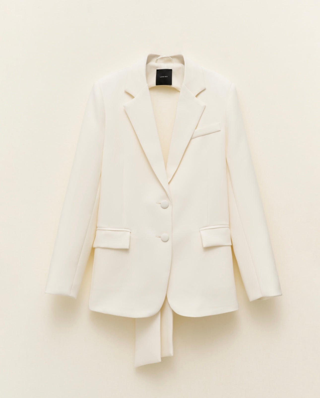 Suit Set with Bow Back in White