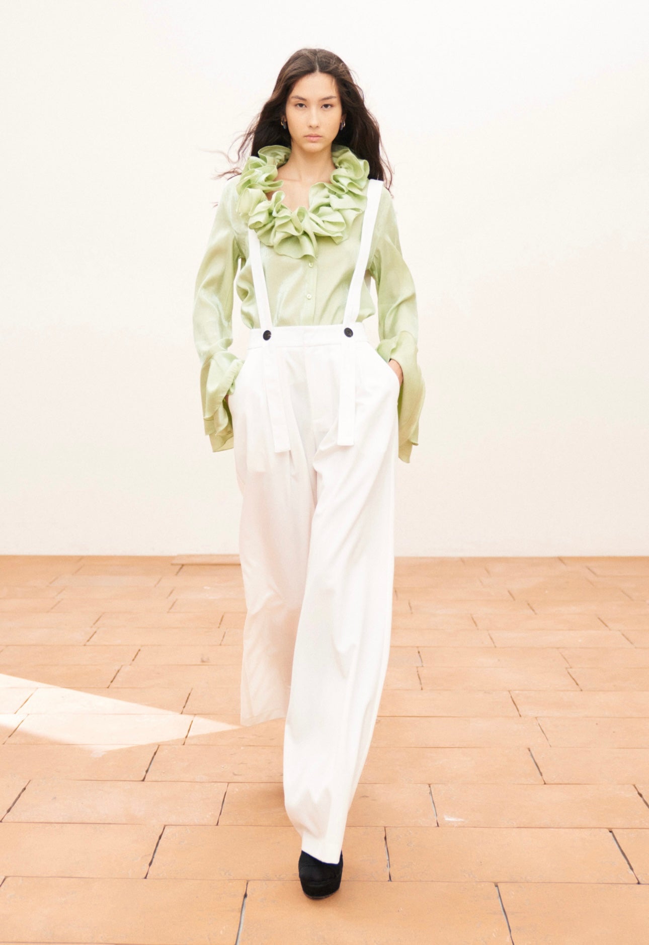 Suspender Jumpsuit in White