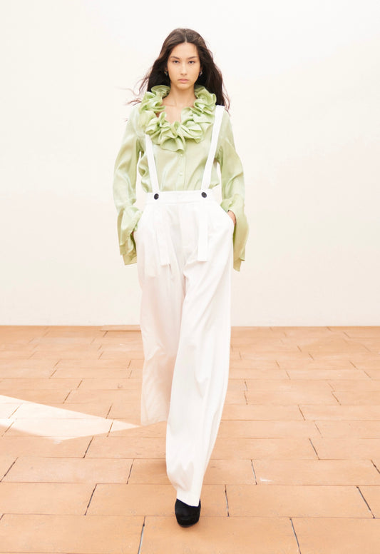 Suspender Jumpsuit in White