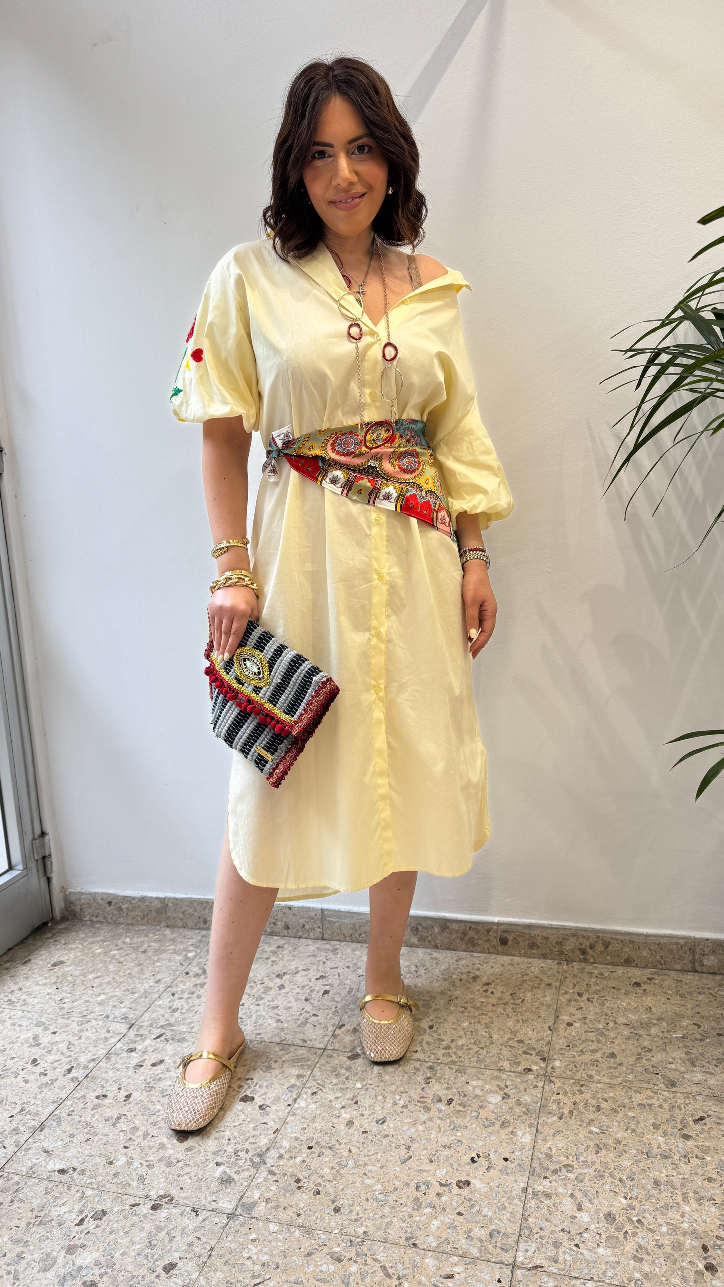 Shirt Dress in Yellow