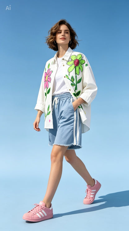 Bermuda Shorts in Light Blue