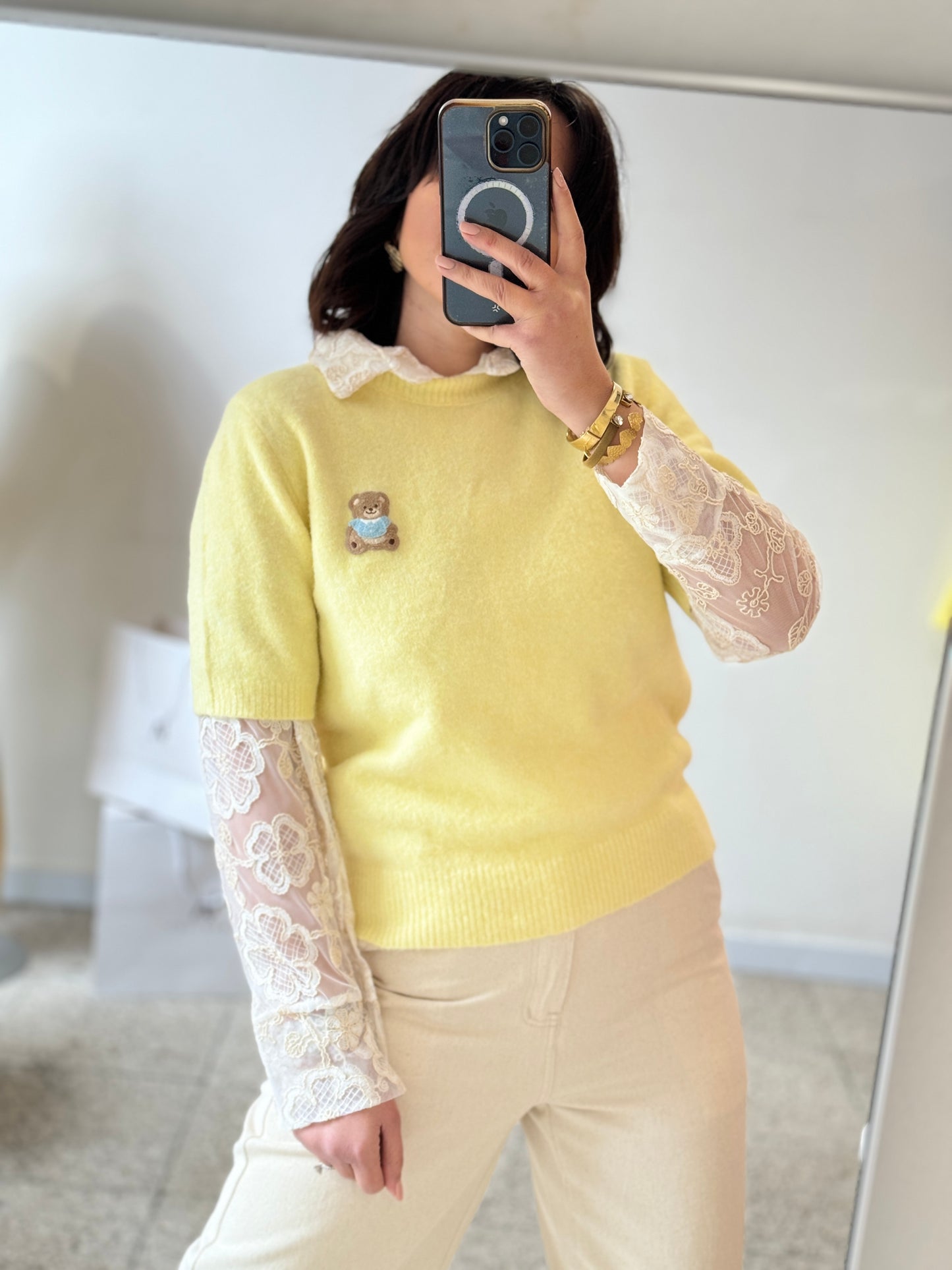 Knitted Top in Yellow