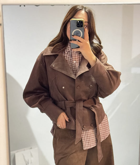 Suede Jacket in Brown