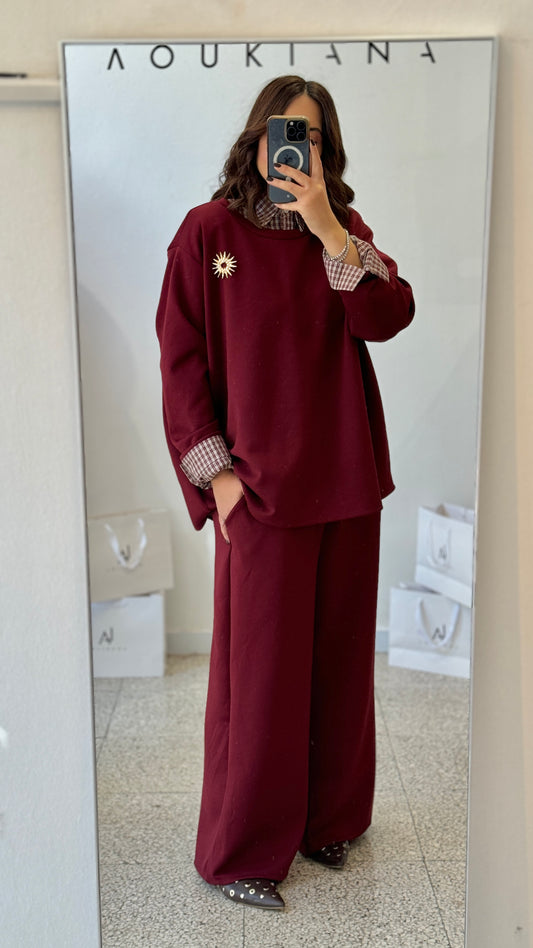 Tracksuit Set in Bordeaux