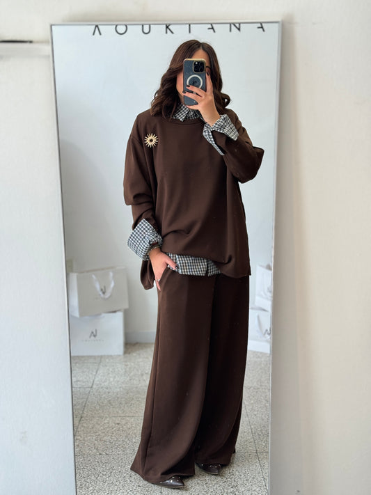 Tracksuit Set in Brown