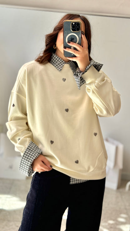 Sweatshirt with Heart Details