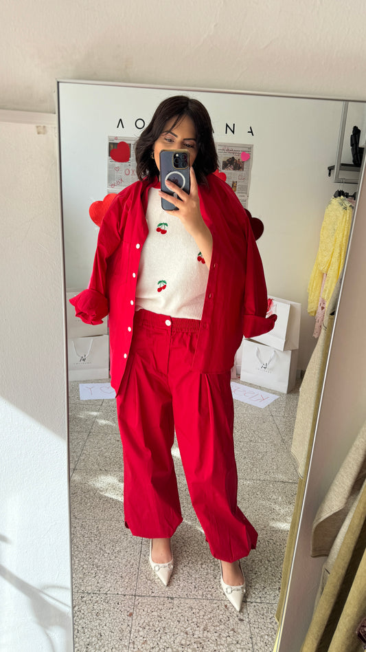 Shirt Set in Red