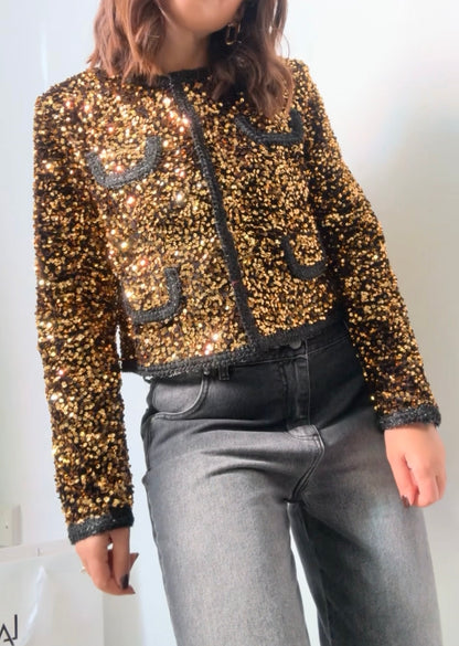 Jacket in Gold Sequin