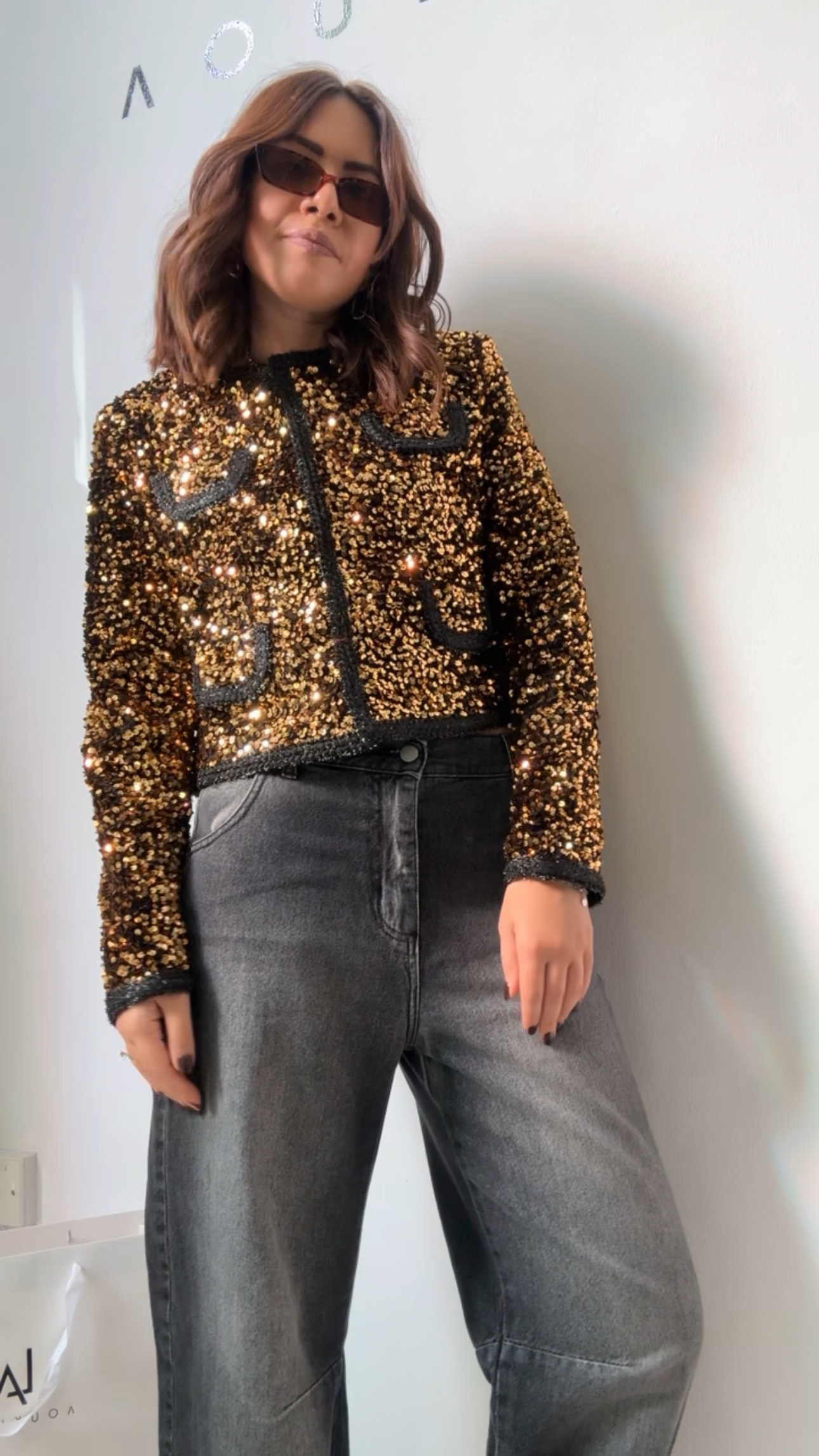 Jacket in Gold Sequin