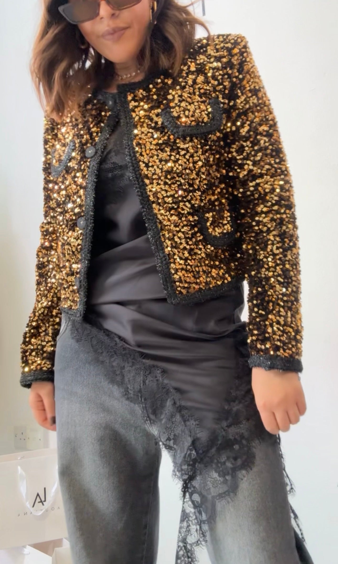 Jacket in Gold Sequin