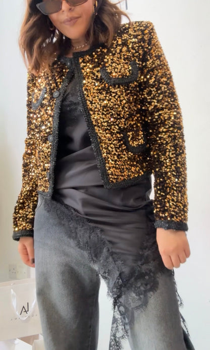 Jacket in Gold Sequin