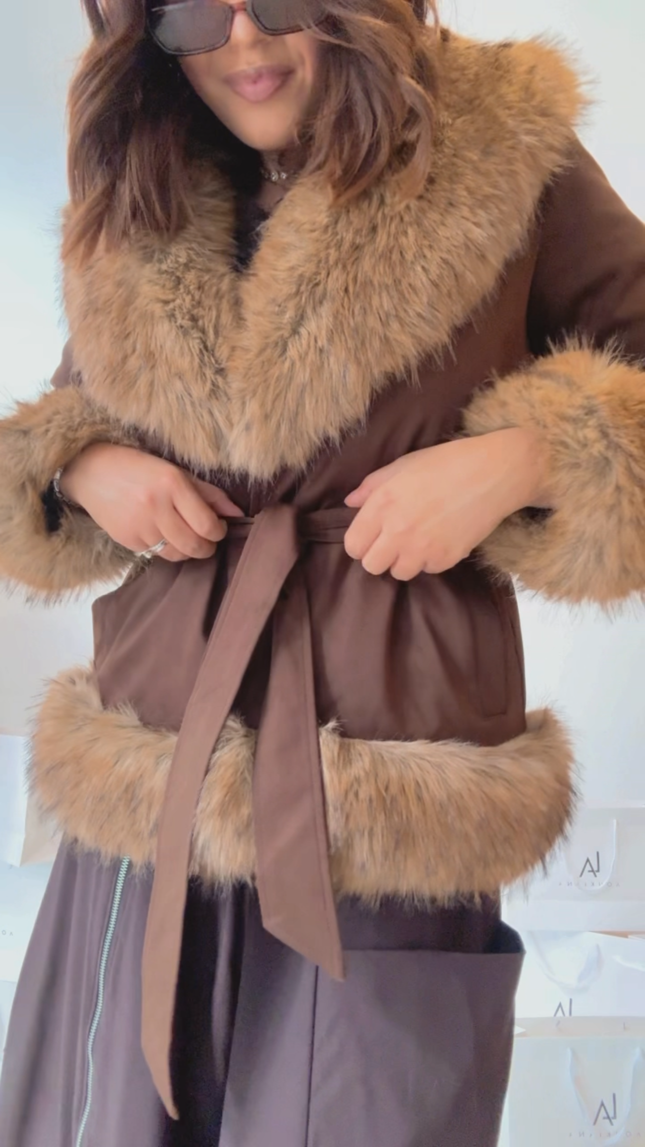 Brown Coat with Fur