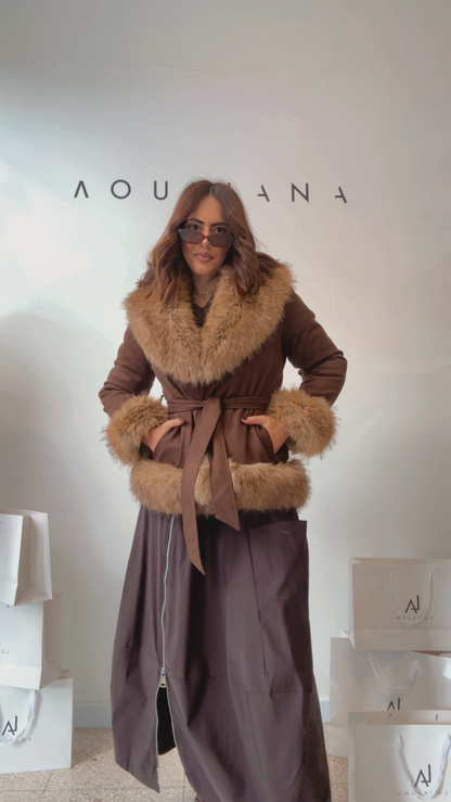 Brown Coat with Fur