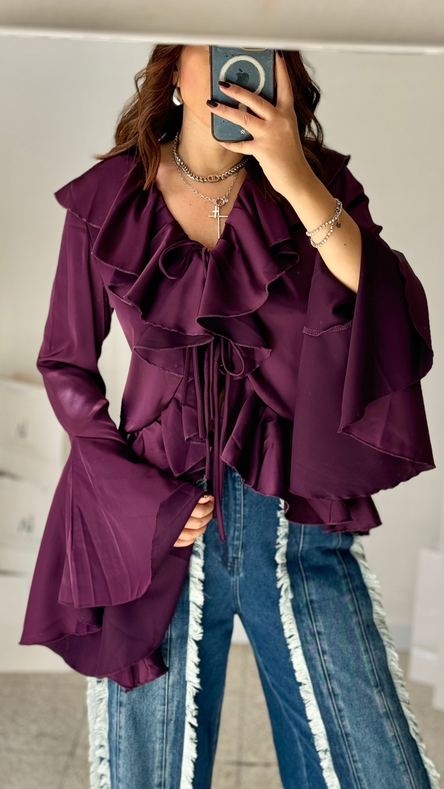 Top in Purple with Frill