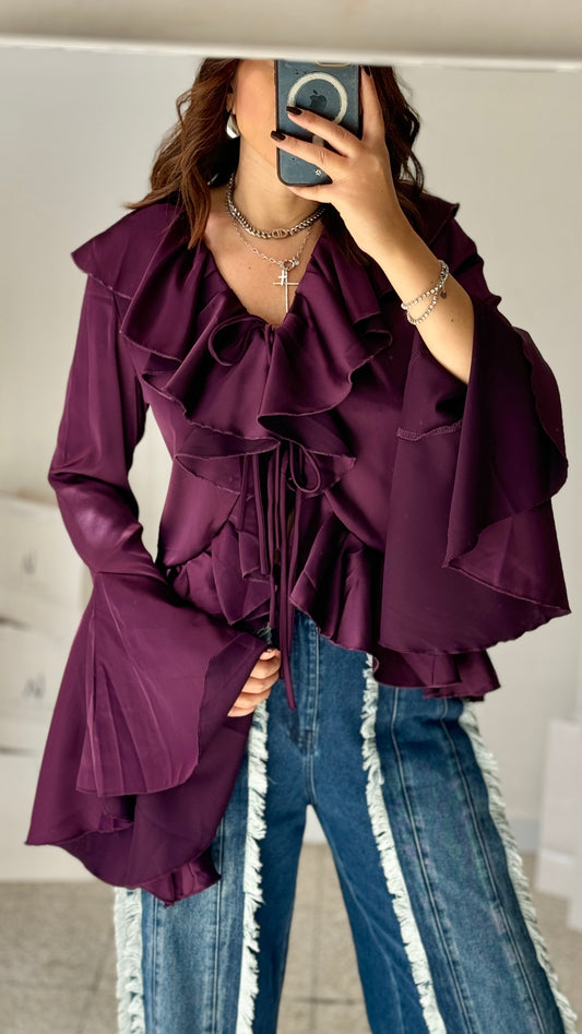 Top in Purple with Frill
