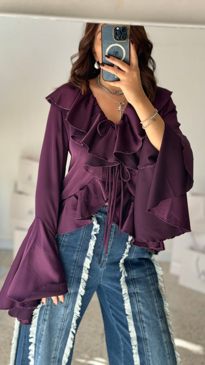 Top in Purple with Frill
