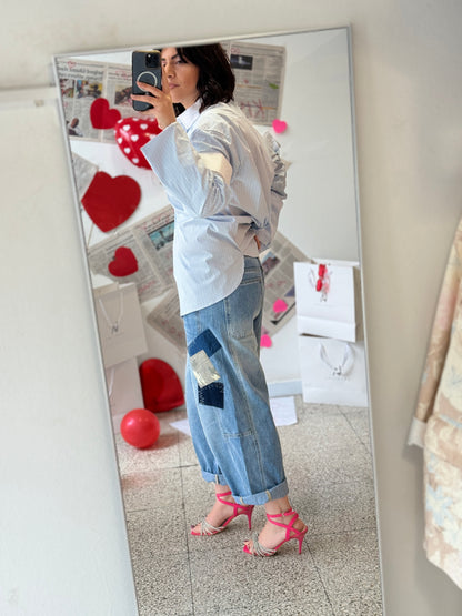 Blue Jeans with Patches