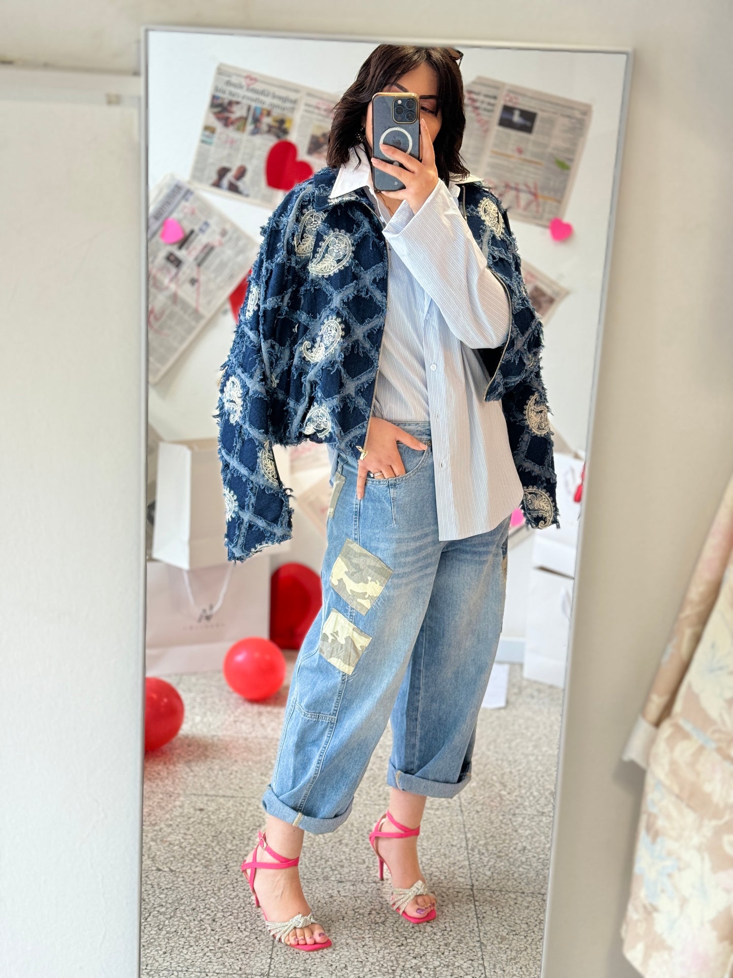 Blue Jeans with Patches