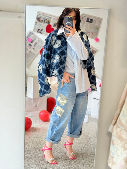 Blue Jeans with Patches