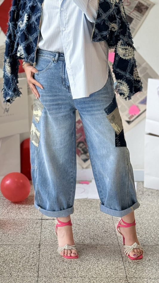 Blue Jeans with Patches