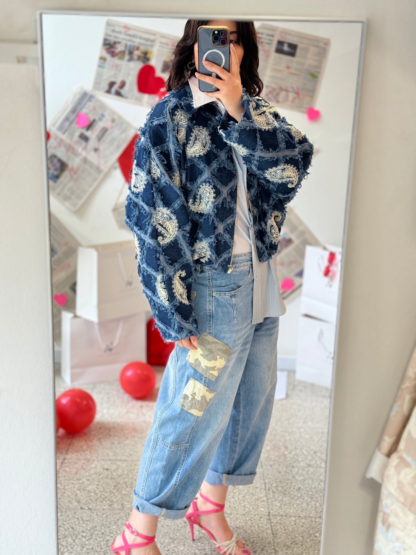 Blue Jeans with Patches