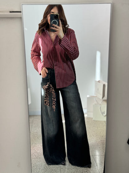 Wide Jeans with Washed Effect