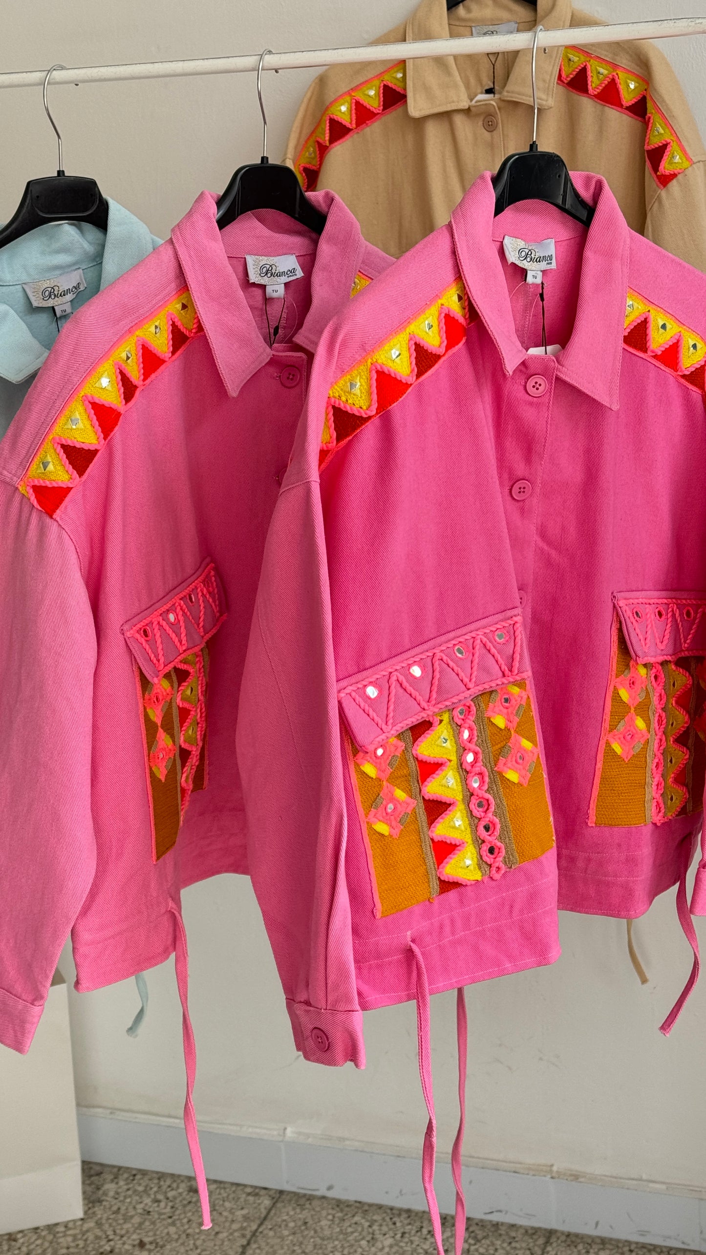 Denim Jacket in Pink
