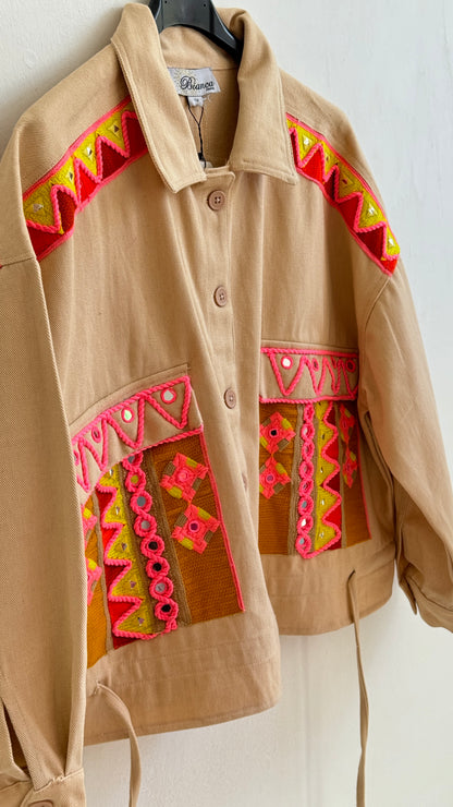 Denim Jacket in Beige