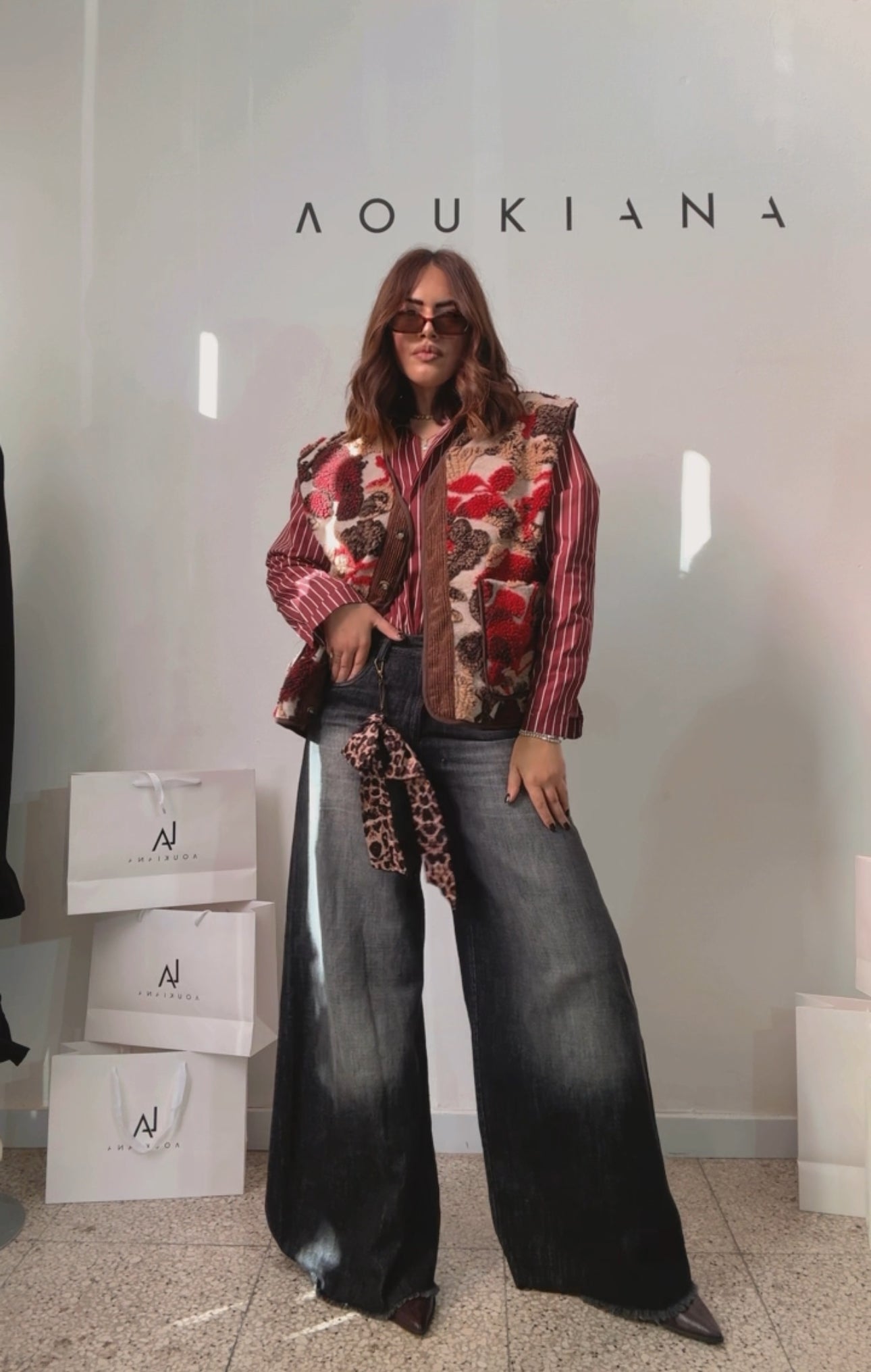 Wide Jeans with Washed Effect