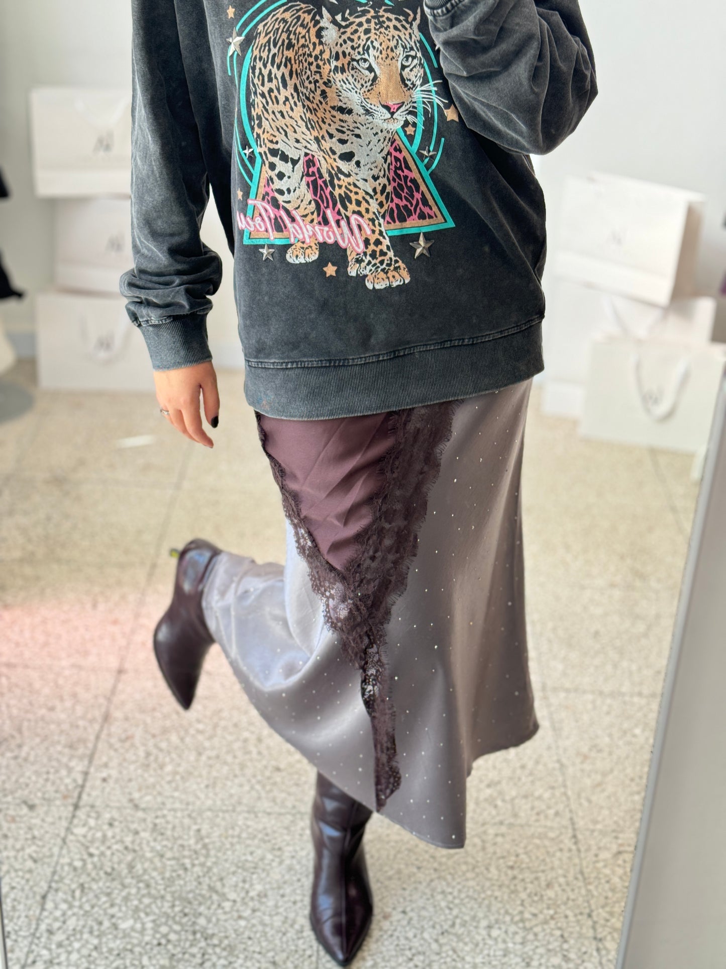 Sparkly Skirt in Gray