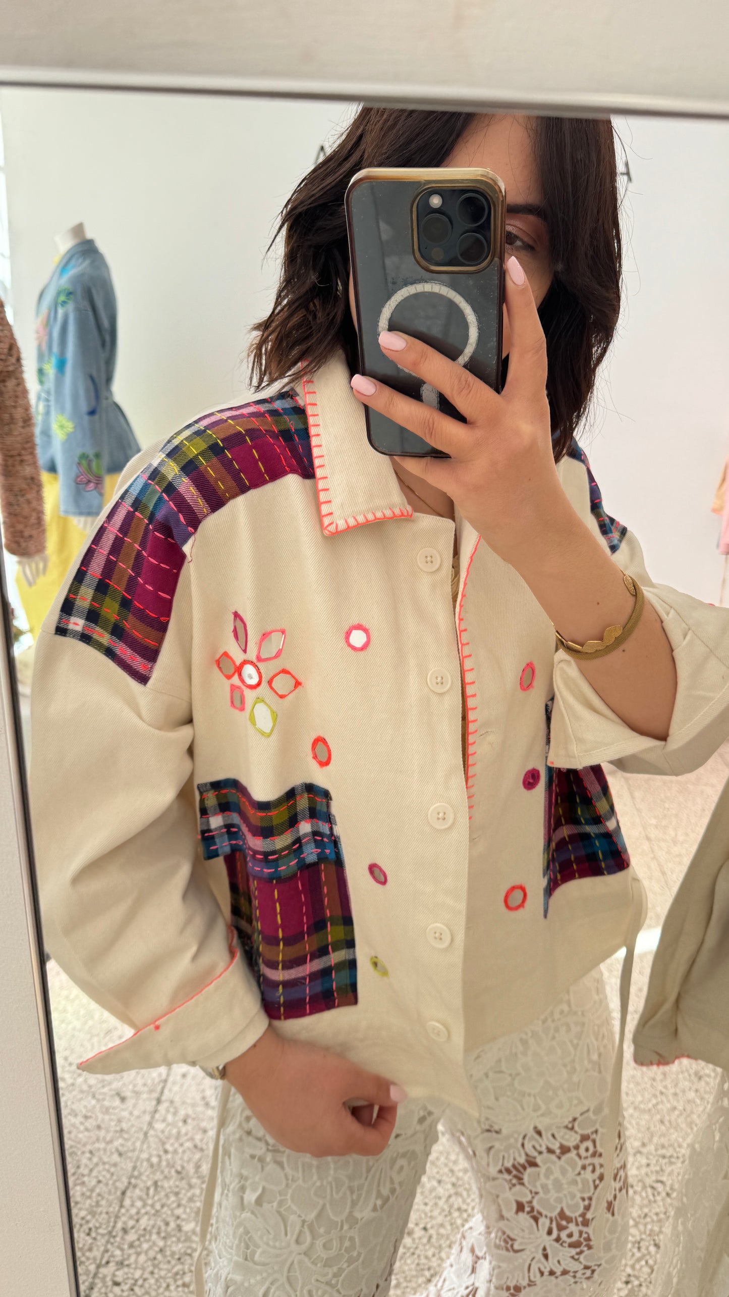 Denim Jacket in Cream
