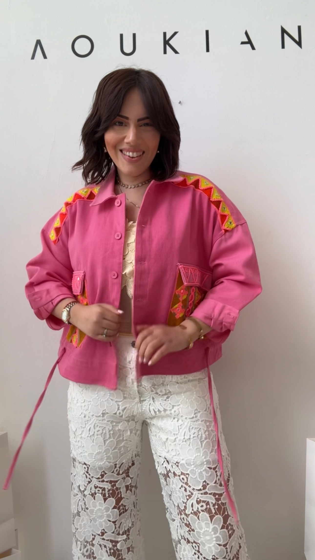 Denim Jacket in Pink