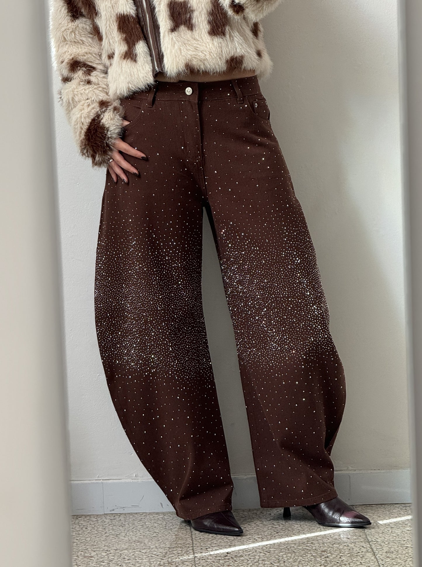 Sparkly Jeans in Brown