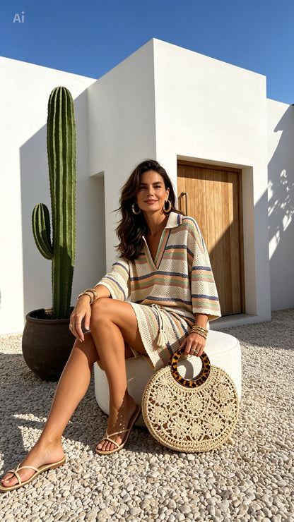 Striped Knit Set