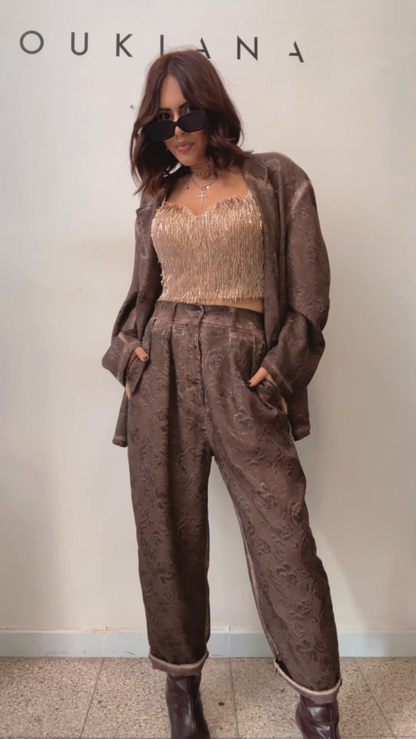 Relaxed Suit Set in Brown