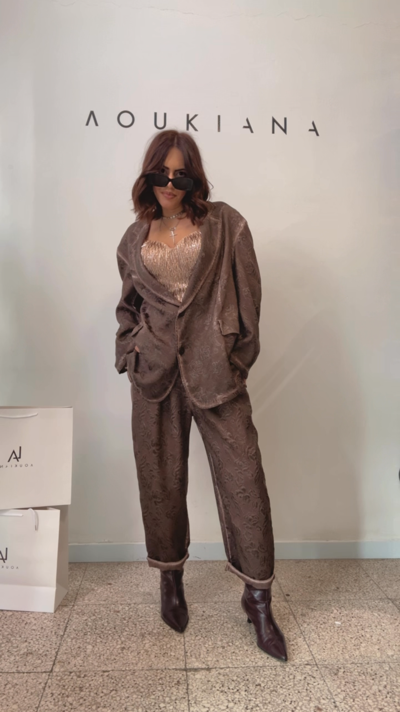 Relaxed Suit Set in Brown