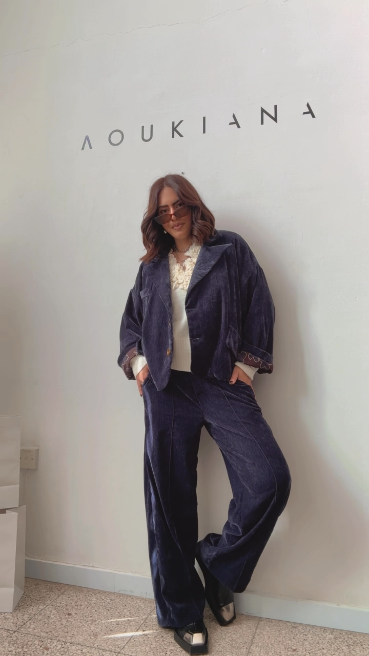 Velvet Set in Navy Blue