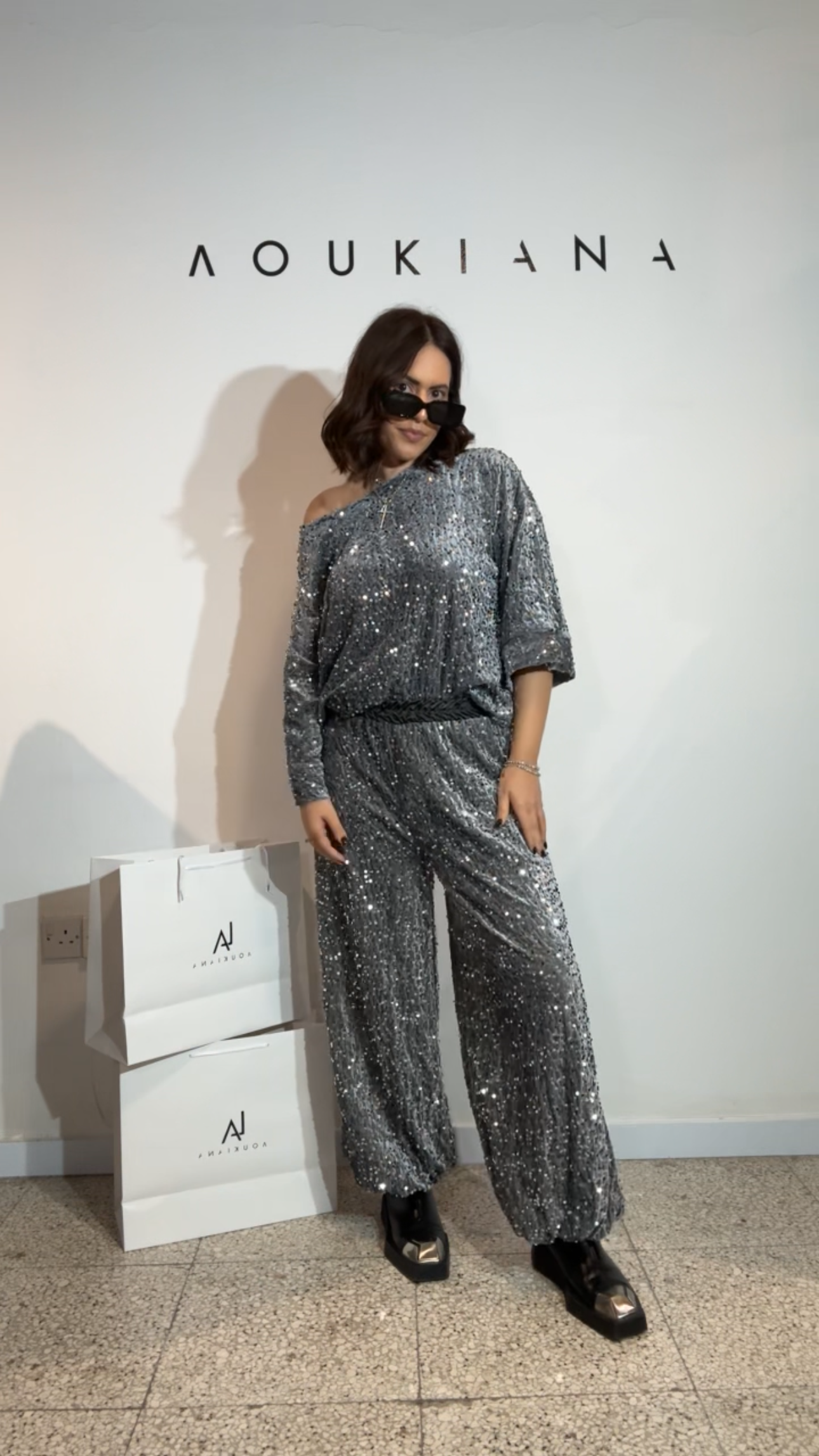 Velvet Set in Grey Sequin