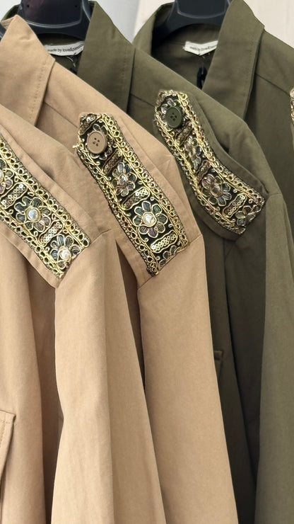 Coat Shirt in Beige