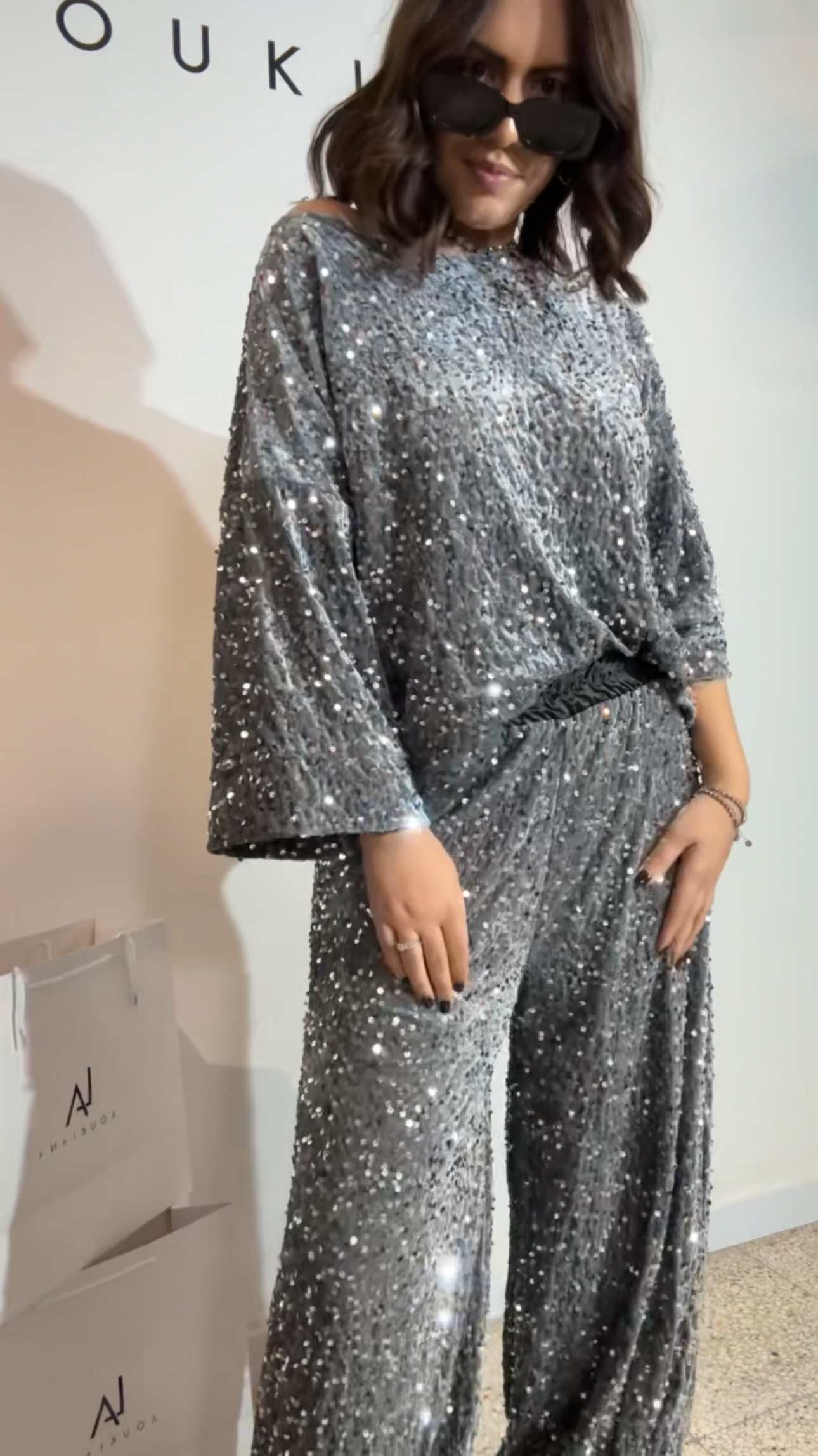 Velvet Set in Grey Sequin