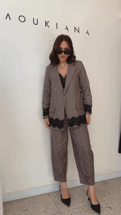 Suit Set with Lace Details